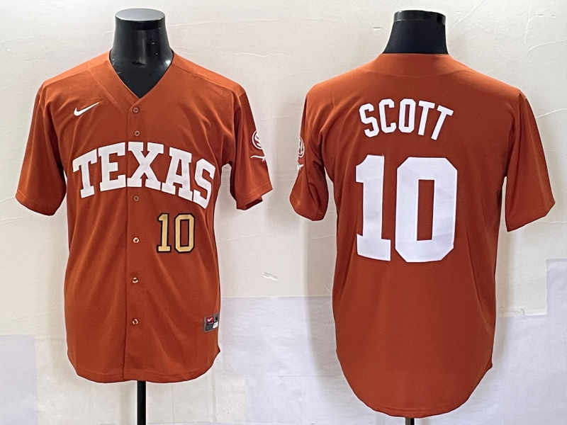 Men Texas Longhorns #10 Scott brown Nike joint Name NCAA 2025 Jersey style 12